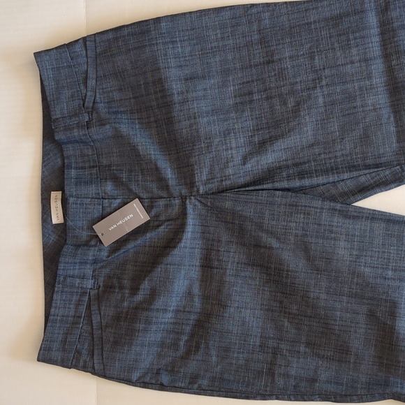 NWT Van Heusen Stretch Extensible Capri Pants 10 Short Blue Pattern - Picture 5 of 16